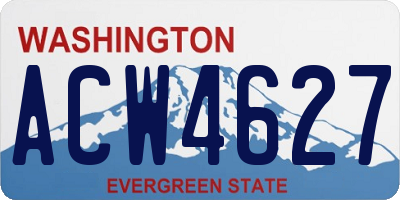 WA license plate ACW4627