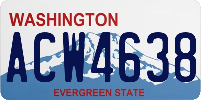 WA license plate ACW4638