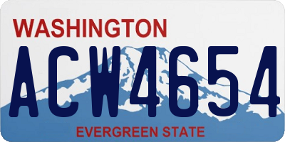 WA license plate ACW4654