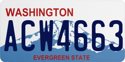 WA license plate ACW4663