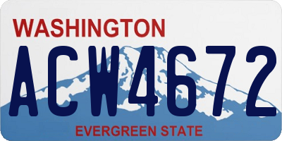 WA license plate ACW4672
