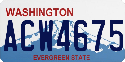 WA license plate ACW4675