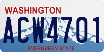 WA license plate ACW4701