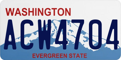 WA license plate ACW4704