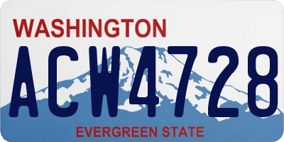 WA license plate ACW4728