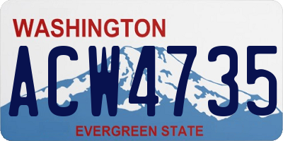 WA license plate ACW4735