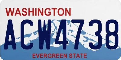 WA license plate ACW4738
