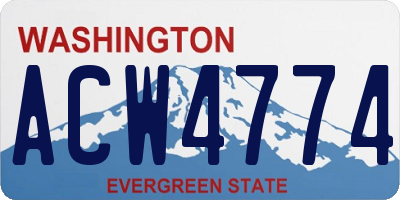 WA license plate ACW4774