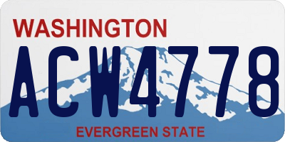 WA license plate ACW4778