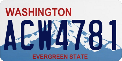WA license plate ACW4781