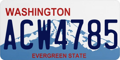 WA license plate ACW4785