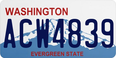WA license plate ACW4839