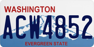 WA license plate ACW4852