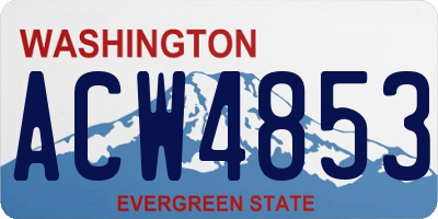 WA license plate ACW4853