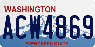 WA license plate ACW4869