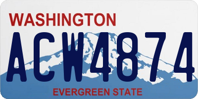 WA license plate ACW4874