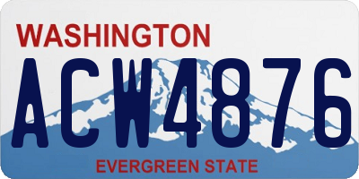 WA license plate ACW4876