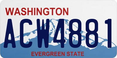 WA license plate ACW4881