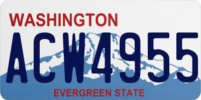 WA license plate ACW4955