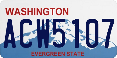 WA license plate ACW5107