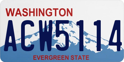 WA license plate ACW5114