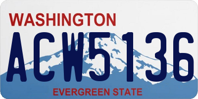 WA license plate ACW5136