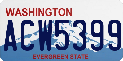 WA license plate ACW5399
