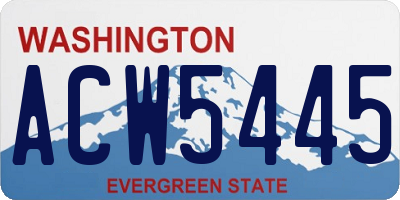 WA license plate ACW5445