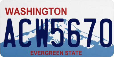 WA license plate ACW5670