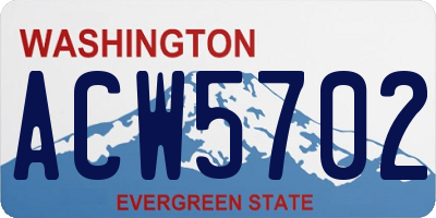 WA license plate ACW5702