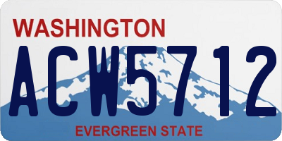 WA license plate ACW5712