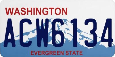 WA license plate ACW6134