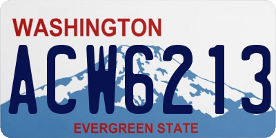 WA license plate ACW6213