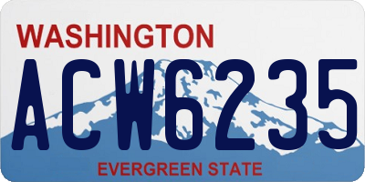 WA license plate ACW6235