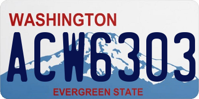 WA license plate ACW6303