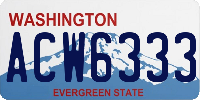 WA license plate ACW6333