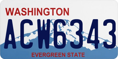 WA license plate ACW6343
