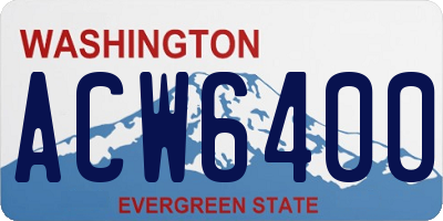 WA license plate ACW6400