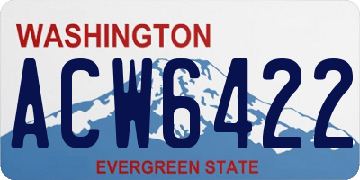 WA license plate ACW6422