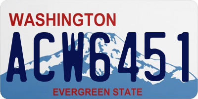 WA license plate ACW6451