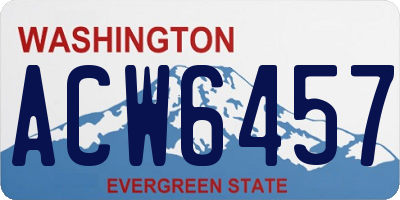 WA license plate ACW6457