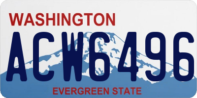 WA license plate ACW6496