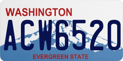 WA license plate ACW6520