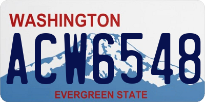 WA license plate ACW6548