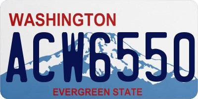 WA license plate ACW6550