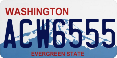 WA license plate ACW6555
