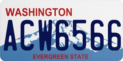 WA license plate ACW6566