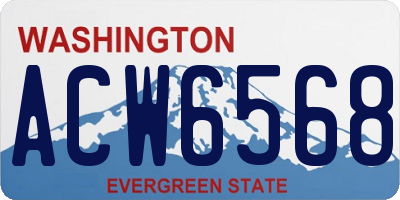 WA license plate ACW6568