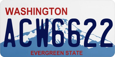 WA license plate ACW6622