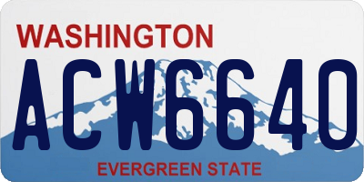 WA license plate ACW6640